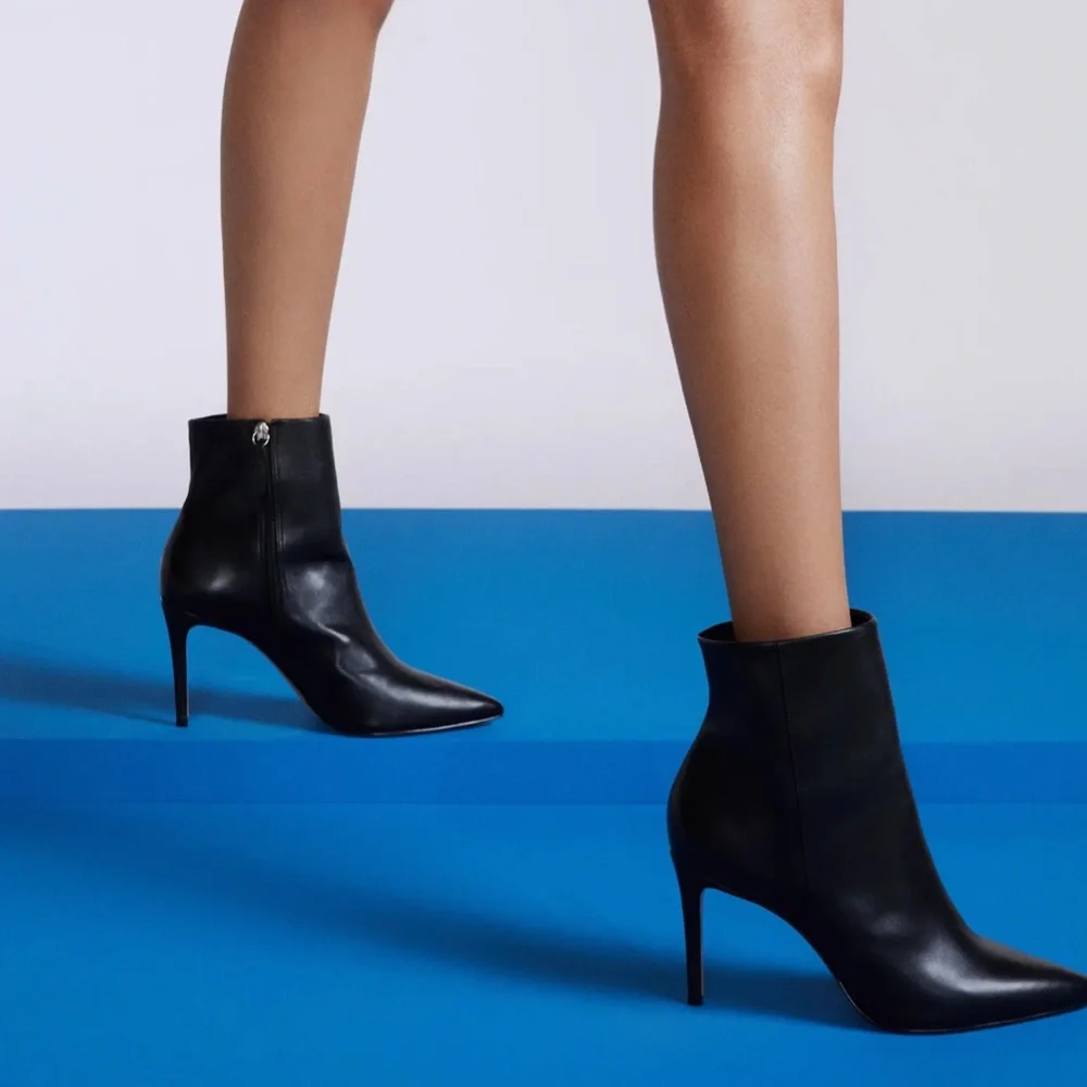 Schutz Mikki Pointed Toe Bootie - Black - Picture 6 of 10